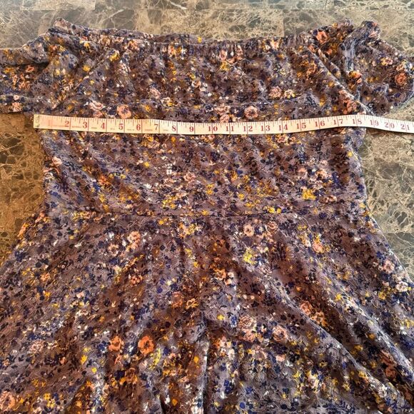Xhilaration Summer Spring Floral Lace Dress Size XXL Purple Fit and Flare - Picture 3 of 11